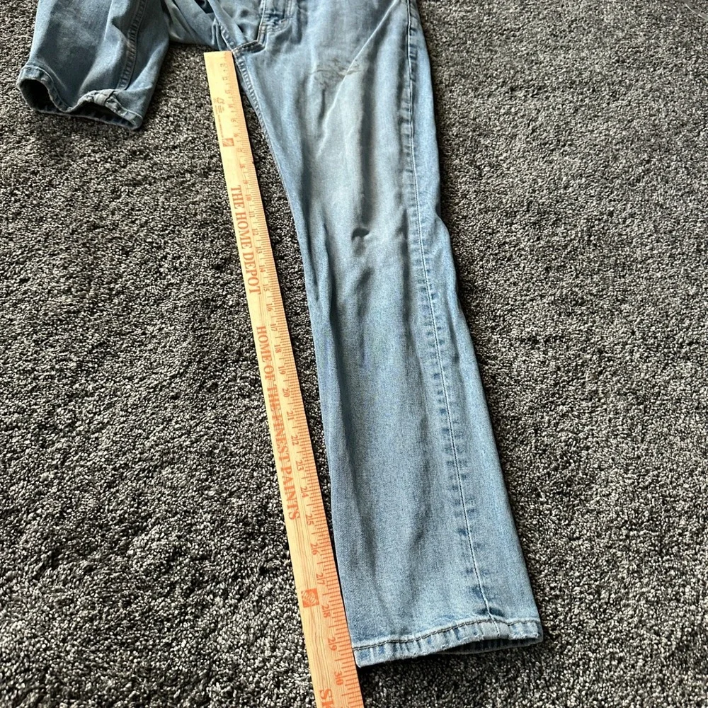 Levi's‎ 511 Jeans Mens 34x30 Blue Light Wash Denim Slim Straight Fit Distressed